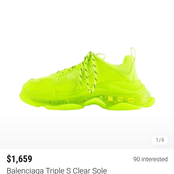 Balenciaga neon Green UK 43 US 10 worn just once - Picture 6 of 7